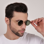 Model wearing sunglasses