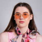 Model wearing sunglasses
