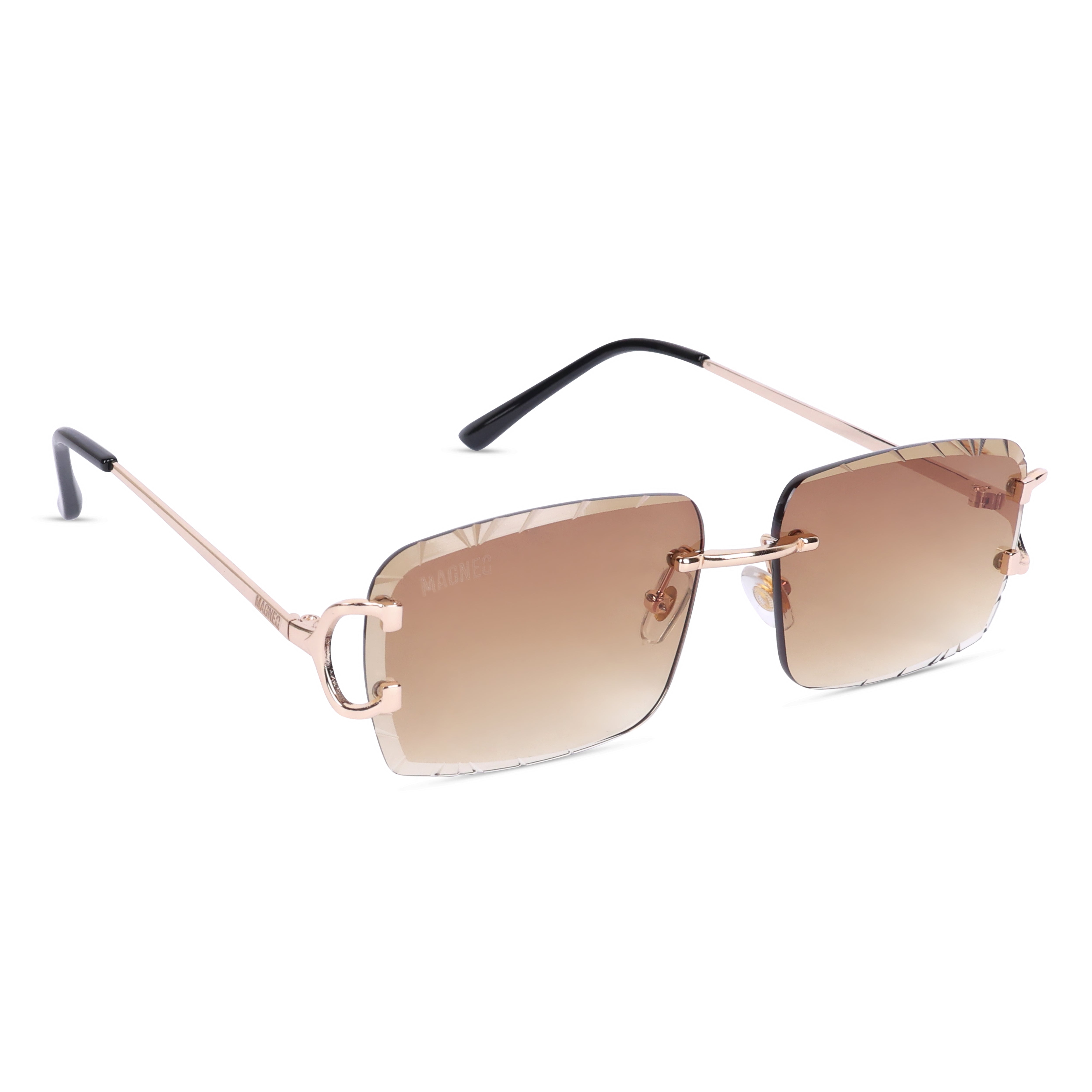 MAGNEQ MG 96018/S  Rimless Rectangular Sunglasses for Men & Women