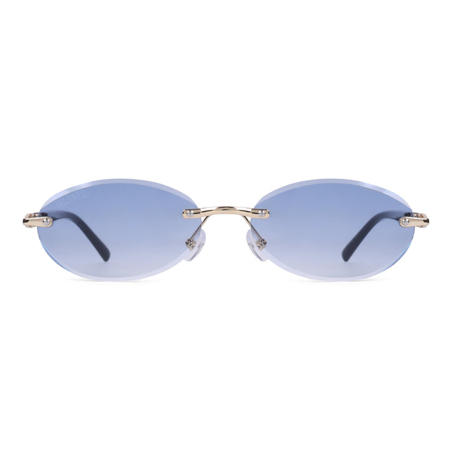 MAGNEQ MG 9184/S Rimless Oval Sunglasses for Men  Women