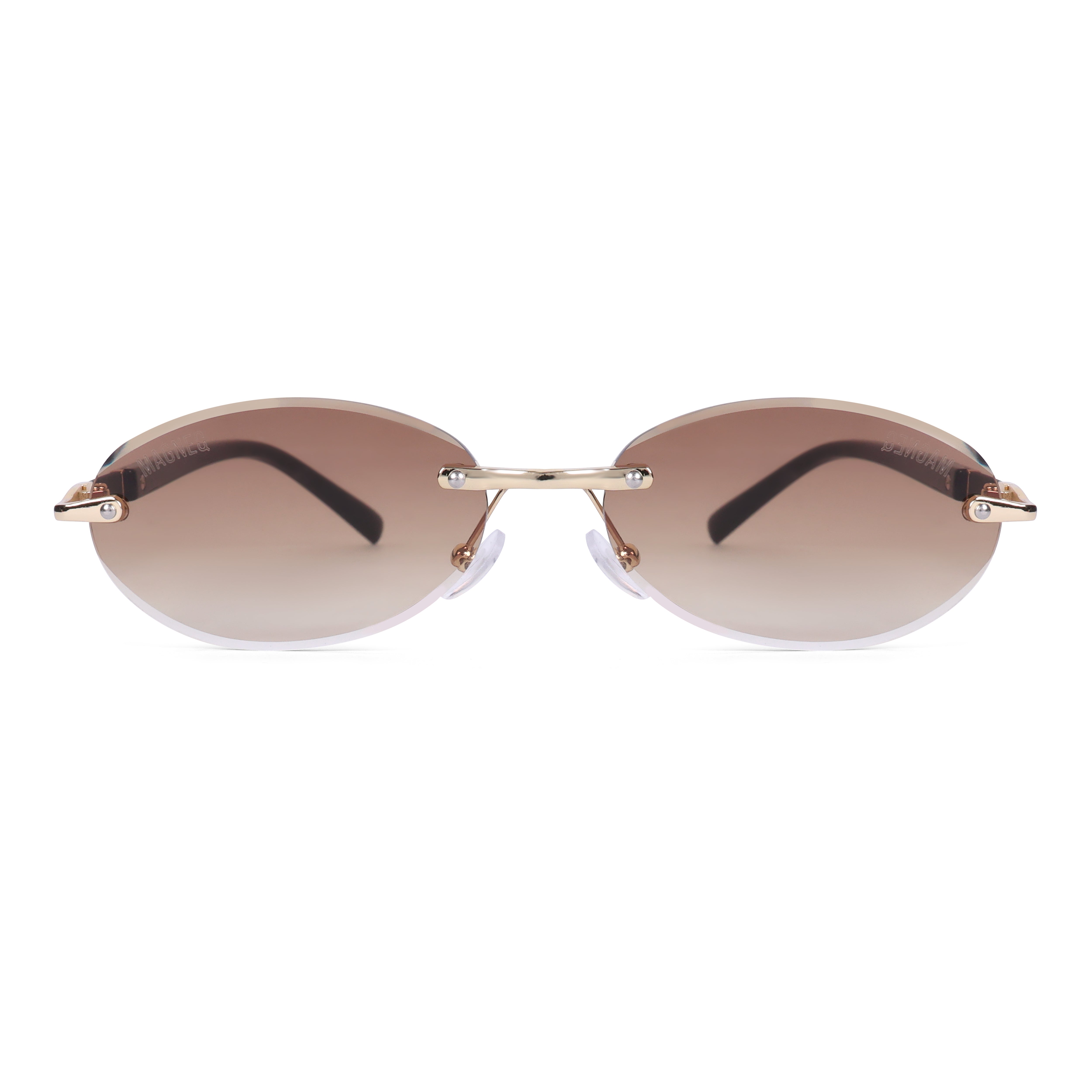 MAGNEQ MG 9184/S Rimless Oval Sunglasses for Men  Women