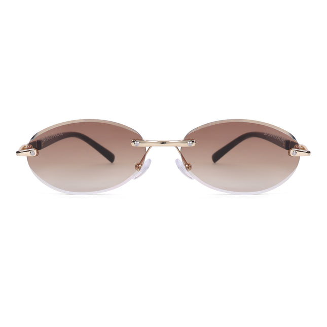 MAGNEQ MG 9184/S Rimless Oval Sunglasses for Men  Women