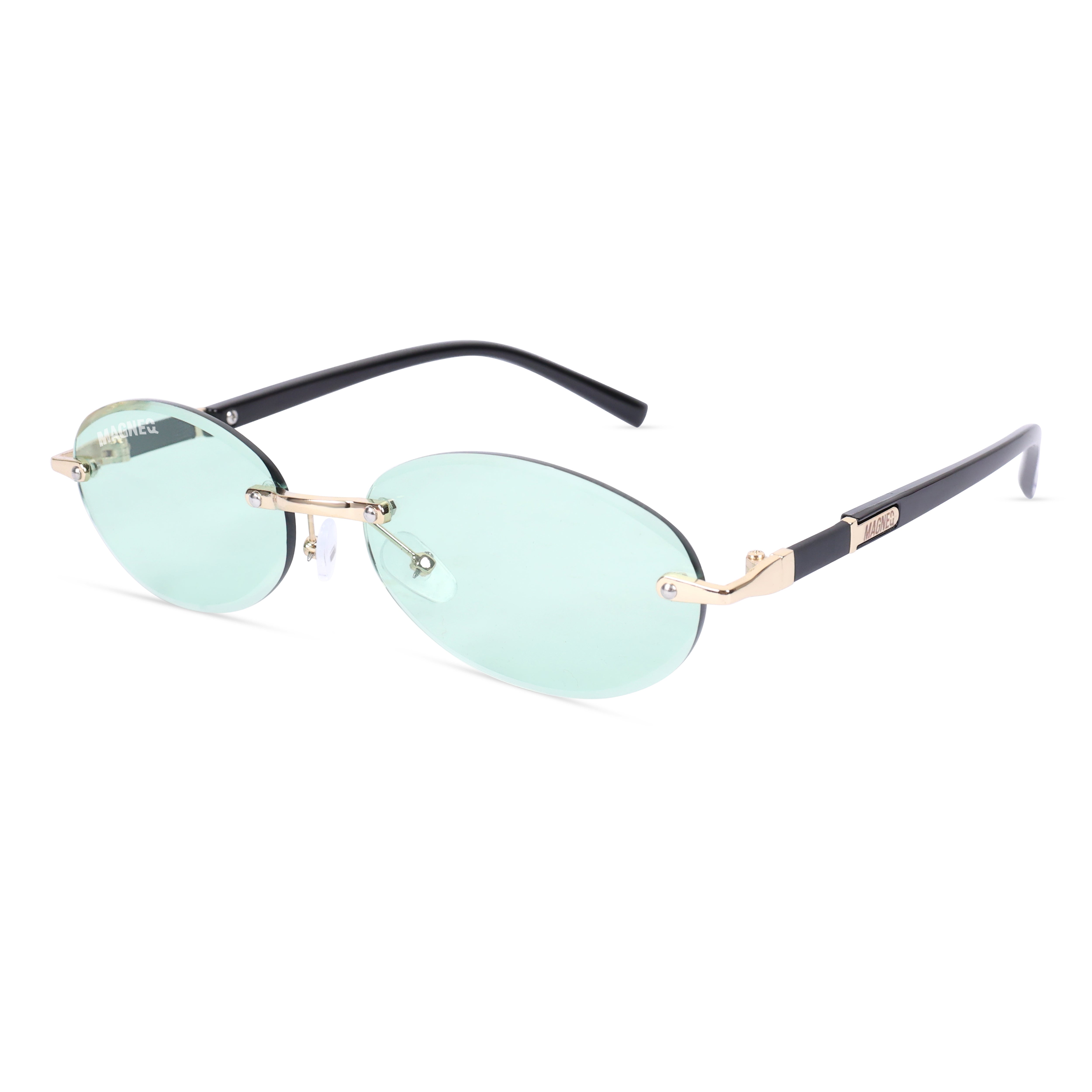 MAGNEQ MG 9184/S Rimless Oval Sunglasses for Men  Women