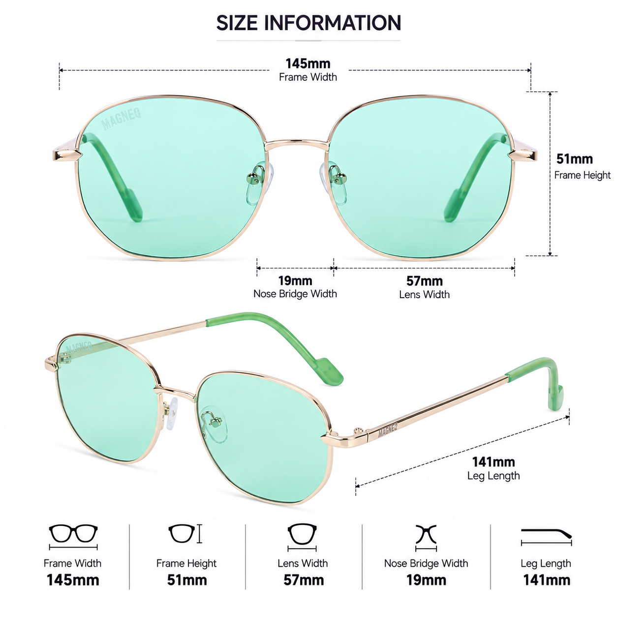 MAGNEQ MG 2421/S C1 Trendy Metal Frame Sunglasses for Men & Women