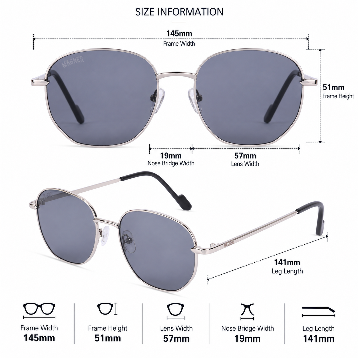 MAGNEQ MG 2421/S C1 Trendy Metal Frame Sunglasses for Men & Women