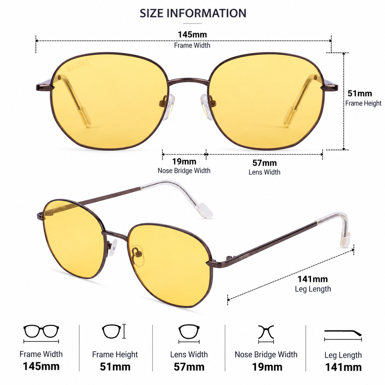 MAGNEQ MG 2421/S C1 Trendy Metal Frame Sunglasses for Men & Women